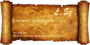 Lorenz Szixtusz névjegykártya
